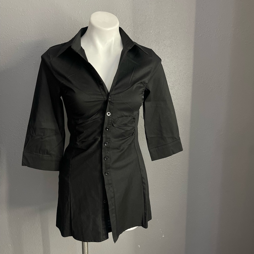 Elegant Black Women's Button-Up Top